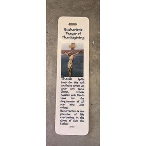 Eucharistic Prayer of Thanksgiving Bookmark with Jesus Hanging on‎ Cross Photo